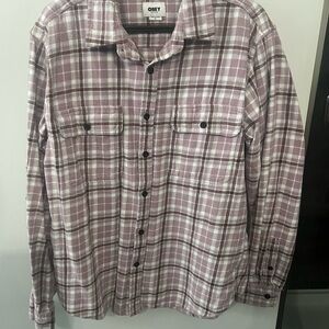 Obey Organic Pink and White flannel.